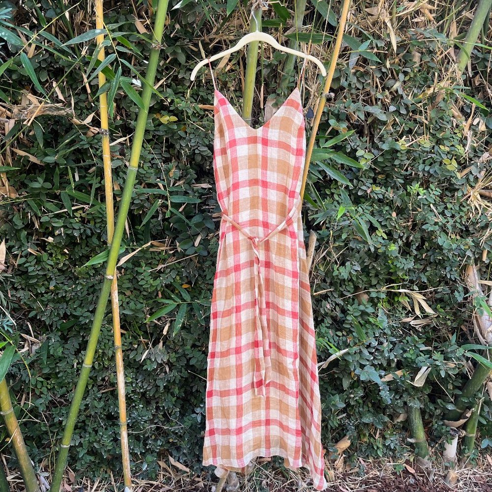 NWT POMANDÉRE 100% linen checkered dress (size 36/USA 4) - 2 available!